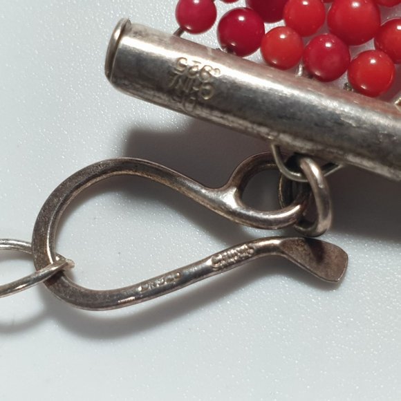 Jay King Desert Rose Trading Necklace 925 Sterling Womens Jewelry 17" Red Coral - Picture 5 of 7